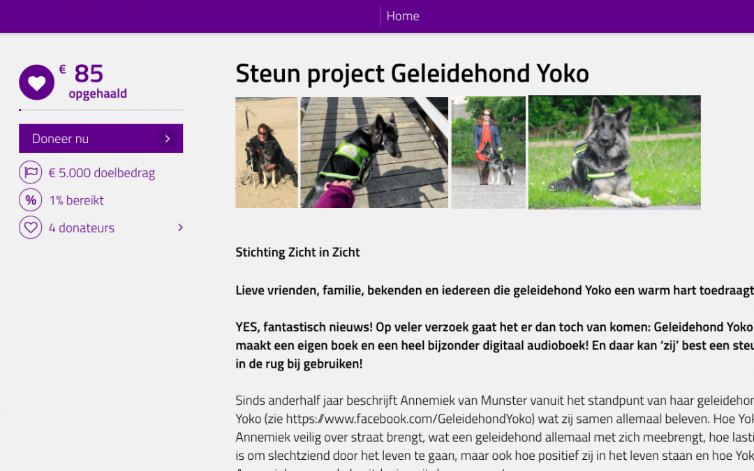 GROOT NIEUWS ‘Geleidehond Yoko’ wordt boek!!