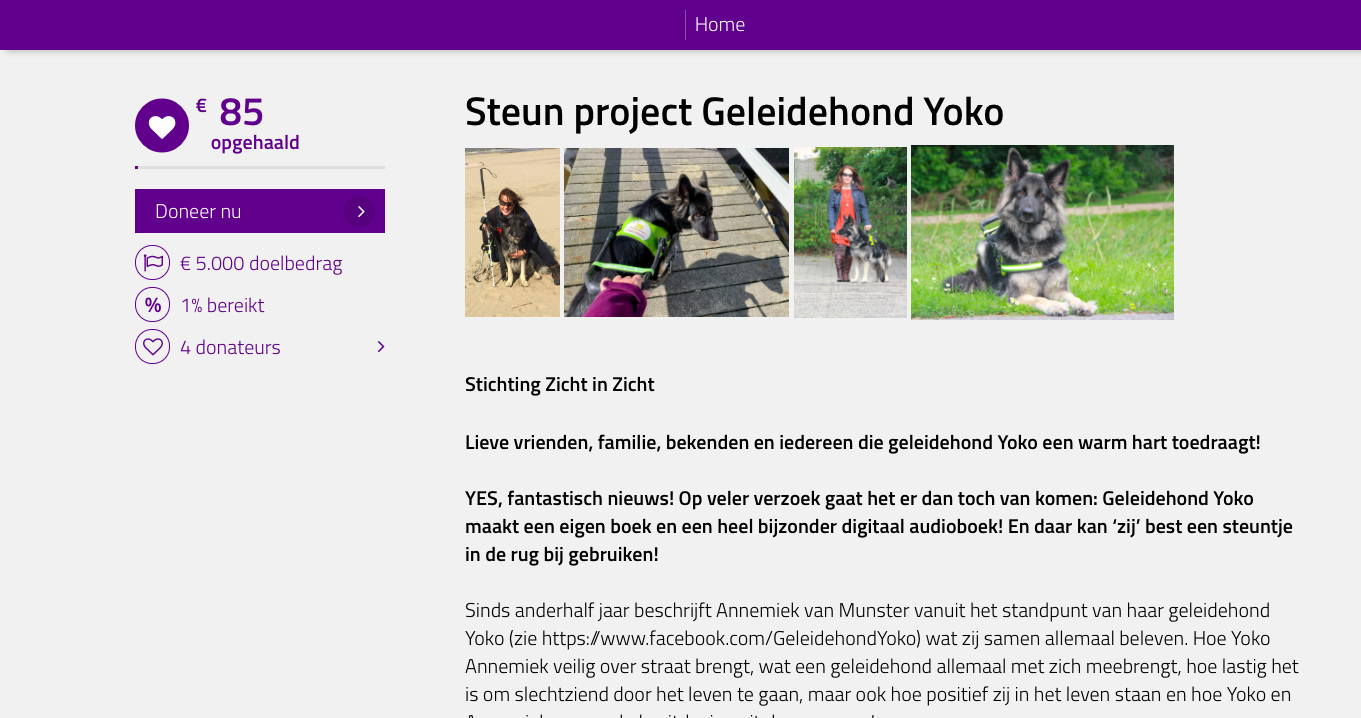 Foto van actiepagina corwdfunding